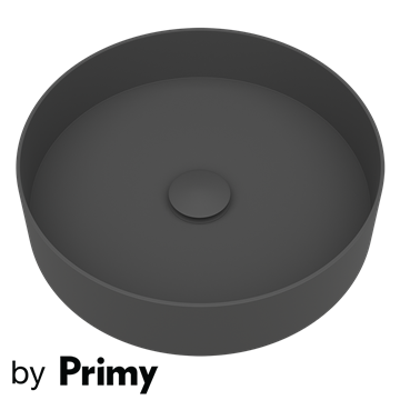 Primy Steel Rare R Scrap fritstående håndvask Ø375mm i mat mørkegrå